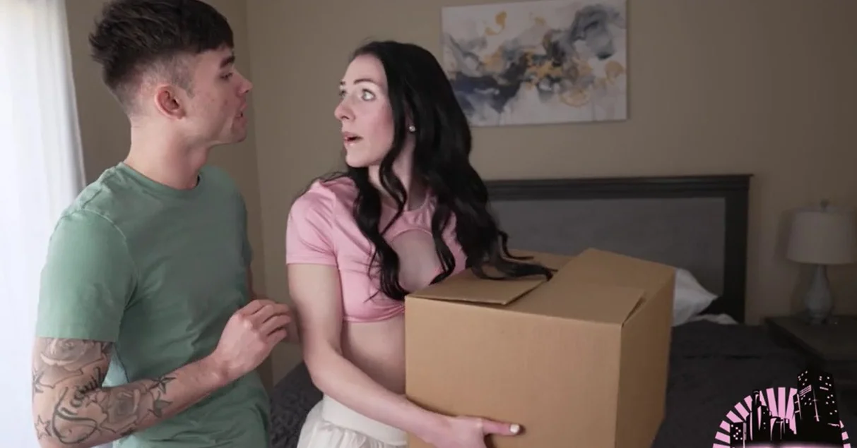 Sluts Around Town - Celestina Blooms - Moving Day Problems Get Solved by Step-Siblings Horny Deal