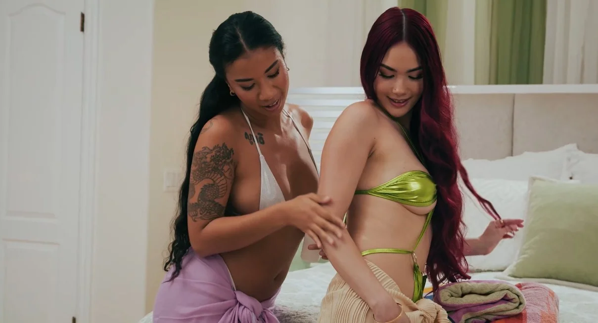 Lez Be Bad - Ameena Green & Scarlette Moon - Just A Squirt Of Oil